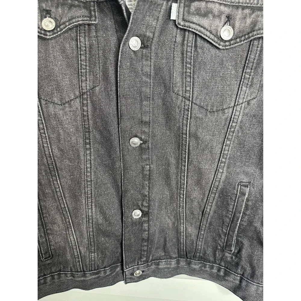 Levi's Silver Tab Men's‎ Black Denim Trucker Jacket with White Faux Shearling
